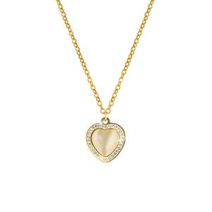 Collar con colgante de acero inoxidable 316L personalizado, chapado en oro PVD de 14K/18K, joyería fina de moda, collares con forma de ojo de gato y corazón para mujer - Product Image 5