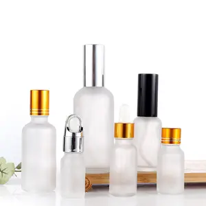 10Ml Matte Frosted Glas Parfum Fles Met Druppelaar Of Spray Deksel Voor Hervulbare Essentiële Olie Cosmetica Set