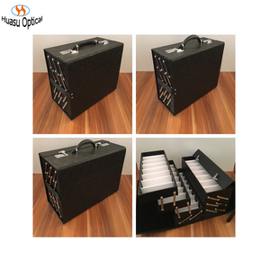 Kính quang học hiển thị trường hợp <span class=keywords><strong>foldaway</strong></span> Xách Tay Da Kính mắt Vali Kính mát lưu trữ hành lý triển lãm đi du lịch hộp - Product Image 2