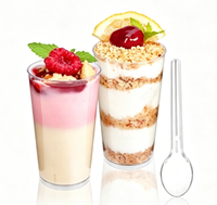 Mini-coupelles à dessert rondes en plastique PS transparent à paroi simple, pour mousse et pouding, vente directe d'usine Bingo Fujian