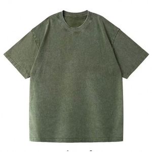 Wholesale 230gsm Custom Printed Acid Wash Vintage Unisex Oversized Short Sleeve T-<b>Shirts</b> 100% Cotton Drop Shoulder - Product Image 3