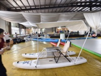 Bateau à pontons gonflable à pédales à deux places, stable, en PVC, pour la pêche en plein air, le yacht, les loisirs nautiques