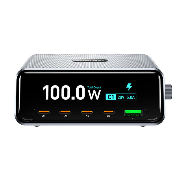 300W PD 3.1 Fast Charger 4C1A Multiport Desktop Charger HD Screen Display GaN Charger for Laptop Mobile Phone CE/FCC/UL/ROHS