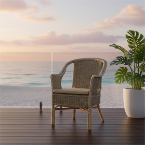 Sillón Moderno Modular de Mimbre con Patas de Madera VIENA - Muebles Duraderos para Sala de Estar, Dormitorio y Escuela - Product Image 2