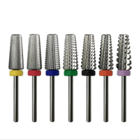 HYTOOS Fraise conique pour ongles 5 en 1 en carbure, outil de fraisage pour manucure, accessoires pour ongles, outil de dépose de gel