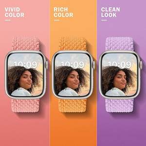 สายไนล่อนอัจฉริยะทอยืดหยุ่นสูงหรูหราระบายอากาศได้ดีใหม่มีหลายสีให้เลือกสีเหลืองสำหรับ iWatch - Product Image 4