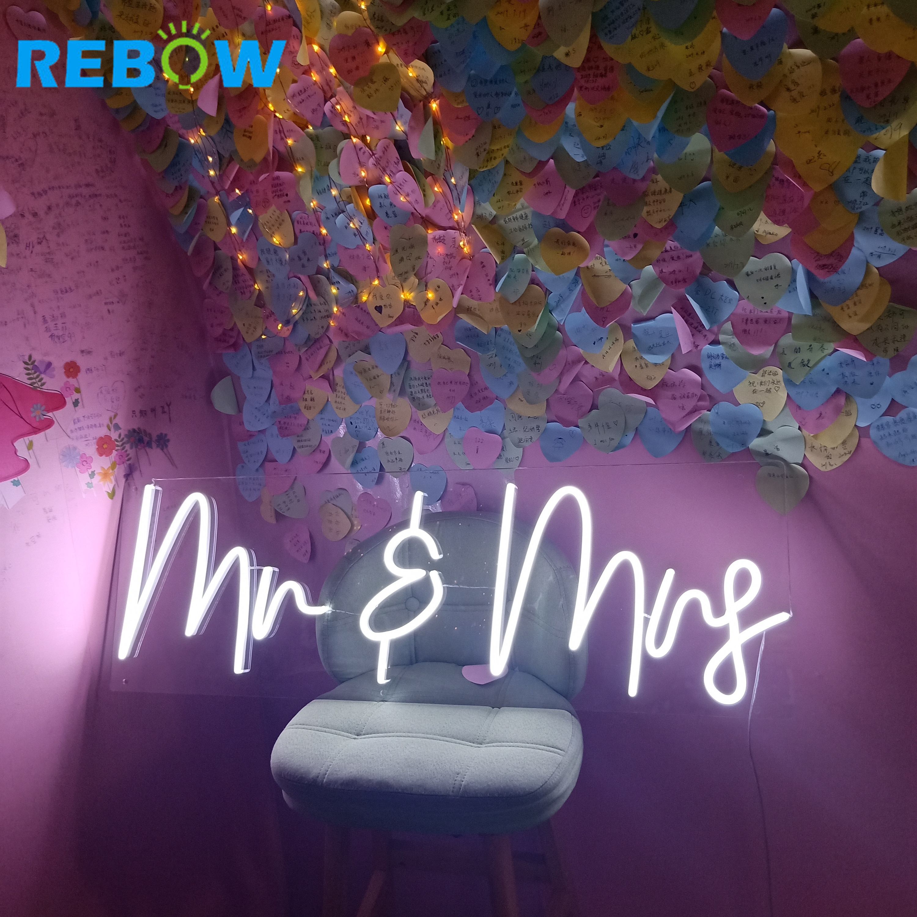 Прямая поставка Нет MOQ цветные неоновые светильники oh baby Mr & Mrs it was always you custom neon sign