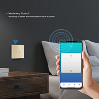 Interrupteur intelligent sans fil LangYeao Tuya WIFI de haute qualité, panneau en verre, 1/2/3/4 voies, compatible UE/Royaume-Uni, nécessite une filière neutre