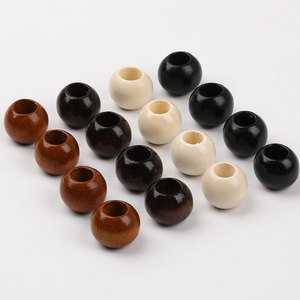 Wood Beads 20mm Round Large Hole For Bracelet Making DIY Craft Jewelry Making Accessories Colored Loose Beads - Product Image 2