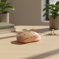 Souris ergonomique sans fil OEM/ODM avec rétroéclairage LED, orange clair, pour droitier, avec charge Type-C, pour bureau et domicile, en stock