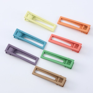 Pinzas para el cabello de colores dulces para mujer, pinzas laterales rectangulares de 12 cm, accesorios casuales para el cabello, pinza metálica para el cabello - Product Image 4