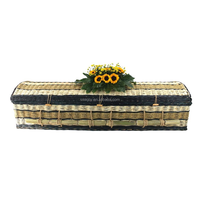 Ataúd de mimbre duradero tejido a mano, biodegradable, de mimbre natural para pedidos al por mayor de suministros funerarios