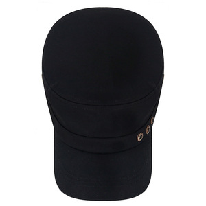 Ding Shang Ding Men's <b>Flat</b> Cap Navy Blue Cotton Breathable Outdoor Casual <b>Hat</b> - Product Image 4