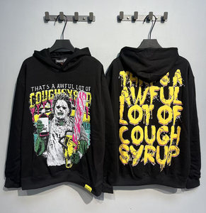 เสื้อฮู้ดดี้ผ้าคอตตอนหนานุ่มคุณภาพสูง พิมพ์ลาย "THAT'S A AWFUL LOT OF COUGH SYRUP" แบบสั่งทำพิเศษ ไซส์ใหญ่สำหรับผู้ชาย - Product Image 6