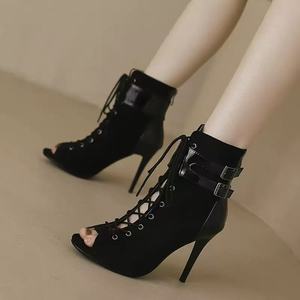 מגפי ג 'אז שחור עקבים גבוהים נעלי ריקוד נעליים מודרניות במה נעלי נשים מקצועי לטיני ריקוד חם - Product Image 3