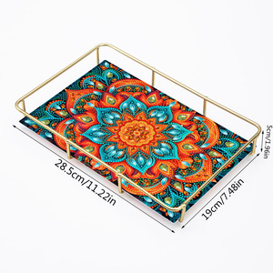 Mandala 5D fai da te pittura diamante fiore decorativo vassoio organizzatore <span class=keywords><strong>per</strong></span> bagno <span class=keywords><strong>cucina</strong></span> - Product Image 1