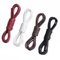 Lacets de chaussures en cuir de qualité 2.5mm de large 50-180cm lacets ronds en coton et corde cirée en 11 couleurs pour chaussures en cuir