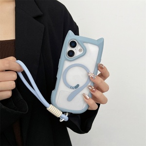 เคสโทรศัพท์มือถือลายการ์ตูน 3 มิติ หูแมว ไร้สาย แม่เหล็ก ป้องกันการกระแทก สำหรับ iPhone 17 16 15 Pro Max Air - Product Image 6