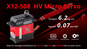 KST X12-508 6.2Kgf.cm 0.07sec High-Torque Coreless Metal Gear HV Digital RC Boat and Helicopter Parts - Product Image 6