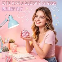 Juguete Antiestrés de Manzana - Bolas de Gelatina de Hielo Portátiles de Rebote Lento para Oficina y Escritorio