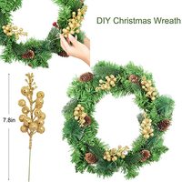 Heißer Verkauf Künstlicher Gold glitter bling Beeren stiele für Weihnachts dekoration