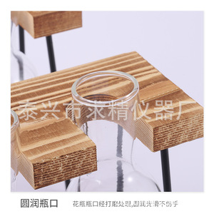 Creative Hydroponic Glass Ball Vase With Wooden <b>Stand</b> For <b>Desktop</b> Plant Decoration Transparent Eco-Friendly Design - Product Image 2