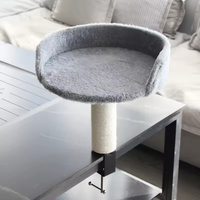 Lit de bureau pour chat en bois massif écologique avec hamac, lavable à la main, pour utilisation sur bureau, toutes saisons, emballé en boîte