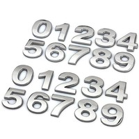 45mm 3D Métal Lettres Emblème Chrome Autocollants Badge Auto Logo Voiture Maison DIY Stickers