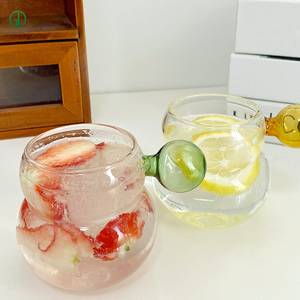 Tasses à café <span class=keywords><strong>en</strong></span> <span class=keywords><strong>verre</strong></span> minimalistes écologiques faites à la main <span class=keywords><strong>en</strong></span> forme de <span class=keywords><strong>gourde</strong></span> 350 ml pour jus, <span class=keywords><strong>thé</strong></span>, crème glacée – Ensemble de vaisselle pour la maison/le bureau/le bar - Product Image 4