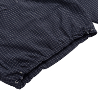 Veste coupe-vent technique légère en nylon pour homme TOPSHOW avec logo personnalisé, à capuche et fermeture éclair quart, motif quadrillé, idéale pour l'extérieur