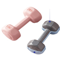 Haltères solides antidérapants remplis de ciment et de sable de fer pour le fitness, haltères en ciment écologiques pour femmes