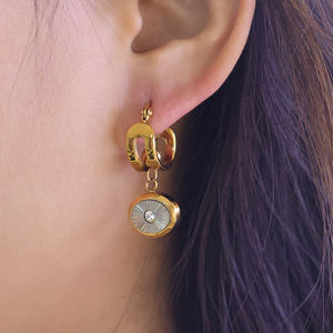 Nuovi <span class=keywords><strong>Orecchini</strong></span> Pendenti Geometrici Rettangolari alla Moda Antiossidanti per Donne, Placcati in Oro 18K, Gioielli in Acciaio Inossidabile - Product Image 3