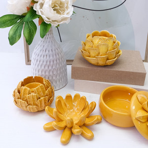 Ceramic Flower Tea Light <strong>Lotus</strong> Shape Tealight <strong>Candle</strong> <strong>Holder</strong> - Product Image 1