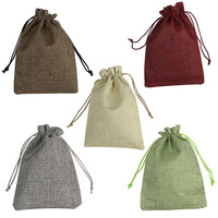 Pochette en jute personnalisée OEM, mini, imprimée, multicolore, avec cordon de serrage, idéale pour les cadeaux