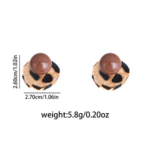 Orecchini a Perno in Lega con Stampa Leopardata e Perle, Stile Retrò Bicolore, Eleganti e Unici, Stile Hong Kong per Donna - Product Image 5