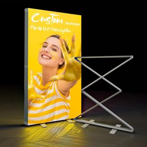 Custom LED SEG Pop <b>Up</b> <b>Light</b> <b>Box</b> Display Folding Backlit Lightbox for Trade Show Backdrop with Fabric Print Tension Banner - Product Image 1