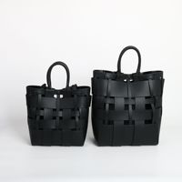 Style européen et américain en cuir véritable tissé sac seau sac décontracté mode peau de vache tissé femmes sac à main