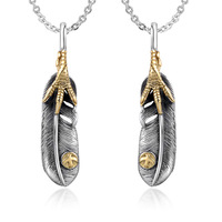 Style japonais et coréen antique aigle griffe plume hommes pendentif ethnique couple chandail chaîne accessoires féminins SP558-9