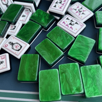 En stock : Jeu de tuiles de Mahjong américain Black Witch, 160 tuiles, en acrylique premium, dos vert jade, collection mystique Halloween.