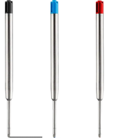 Vente en gros d'encre lisse 1.0mm recharge de stylo à bille en métal 424 spécification grande quantité peut imprimer des recharges de logo