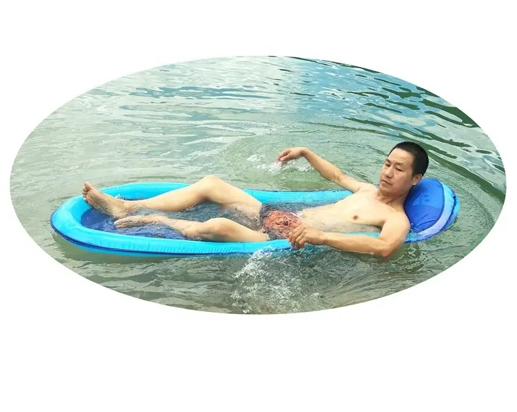 Gran oferta de fábrica, nuevo material, superficie de tela suave, balsa de juego de agua plegable de alta calidad, flotador de ocio inflable con malla inferior