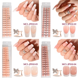 Fácil de usar, varios tamaños de <span class=keywords><strong>manicura</strong></span> redonda corta, cubierta de decoración de uñas postizas, puntas de uñas francesas artificiales para mujeres - Product Image 5