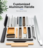 Poignée en profilé aluminium en forme de G avec joint de bordure, taille personnalisée, pour panneau rainuré de 18 mm, poignée de meuble