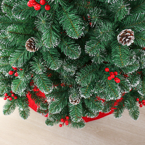 SHUANGYUAN كامل PVC شجرة عيد الميلاد الثلجية عالية الجودة مع التوت الأحمر ومخاريط الصنوبر Arbol De Navidad Weihnachtsbau - Product Image 5