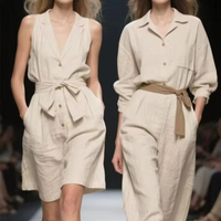 Nuevos productos que se convierten en éxitos instantáneos 55% Lino 45% Algodón Color Lino Mezcla de algodón Tela Ropa de verano