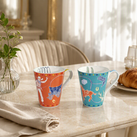 Mug de petit-déjeuner en porcelaine fine incliné et original, tasse à eau de bureau, tasse cadeau, tasse cadeau d'affaires, tasse pour meilleur ami, tasse pour couple
