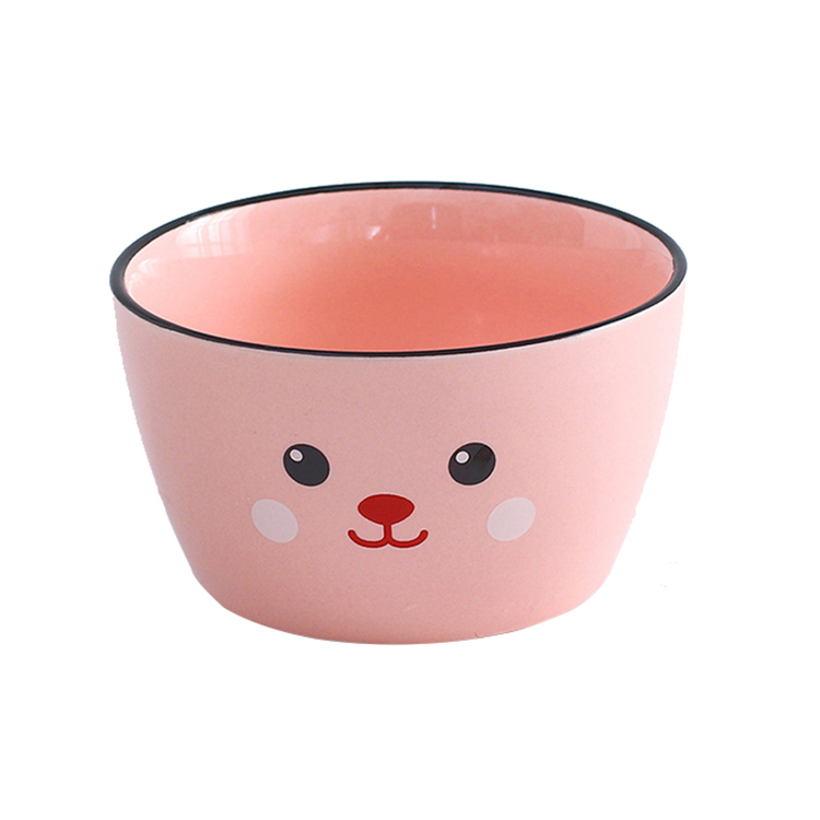 Wholesale cute Japanese and Korean small ceramic ramen bowl rice bowl for gift kids