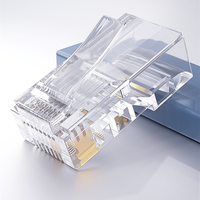 Conectores EZ de 3 puntas Rj45 8P8C Enchufe UTP Paso a través del conector dorado Cat6 RJ45