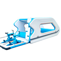Solution de Maison Flottante Portable 2026 – Bateau Maison Gonflable 4,5M le Plus Vendu avec Batterie au Lithium Blanc Bleu Capacité 100-500kg