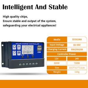Nhà sản xuất bán buôn 30a20a10a nhận dạng tự động 12v24v36v48v với giao diện USB <span class=keywords><strong>PWM</strong></span> năng lượng mặt trời sạc điều khiển - Product Image 2